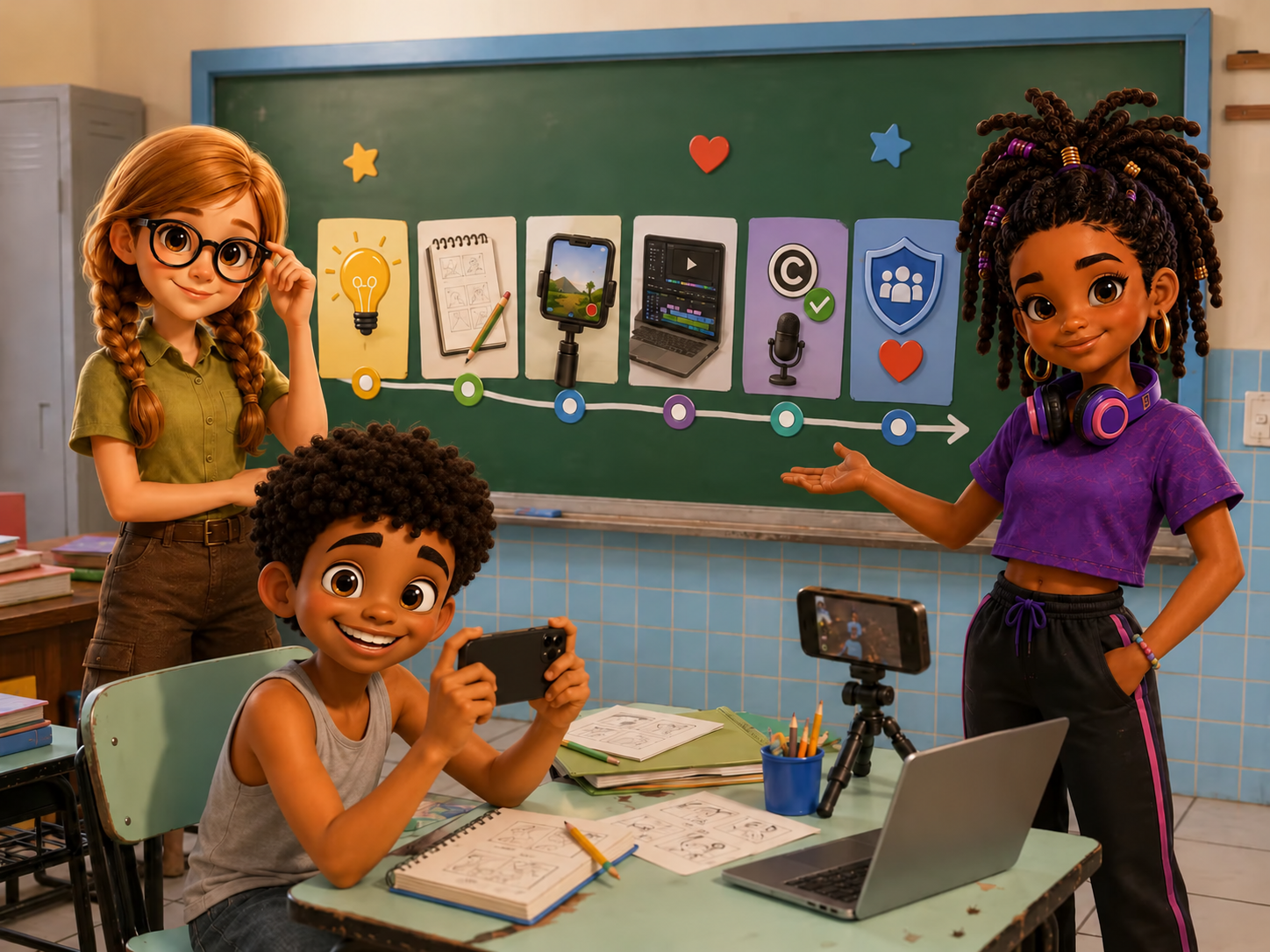 Prévia da plataforma da trilha de aprendizado do Festival Minha Escola na Tela